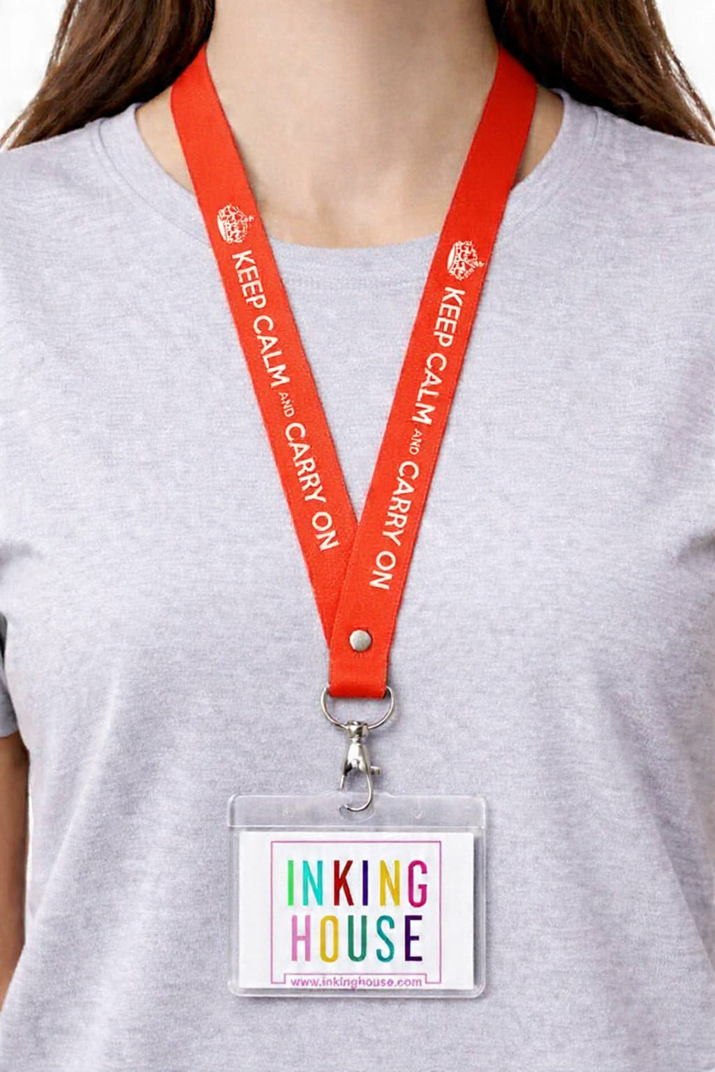 Keep Calm and Carry On printed Lanyard neck strap, ID HOLDER Safety Breakaway Clip UK Stock