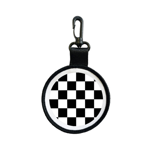 Chequered Flag Luggage Tag Pull Bag Key Ring Keyring Racing Race finish line