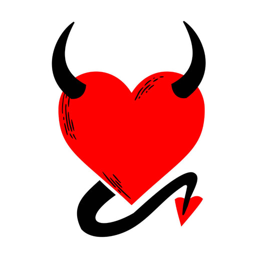 Devil Heart Horns TEMPORARY TATTOO  long lasting waterproof demonic