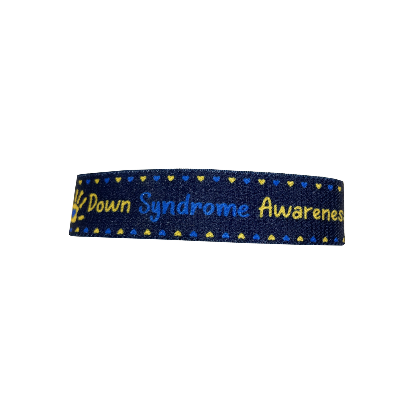 Down syndrome awareness elastic Wrist band wristband butterfly zigsaw ribbon palm print