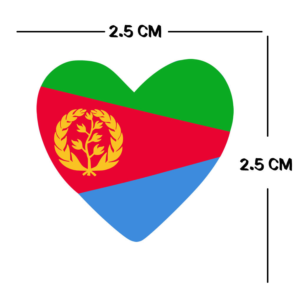 4 X Eritrea flag Heart Iron on Screen Print transfer Machine Washable Eritrean