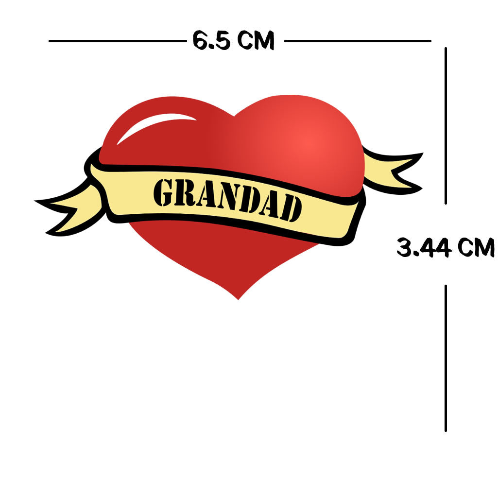 Grandad Forever love small Heart Temporary Tattoo eternal love Family grandpa