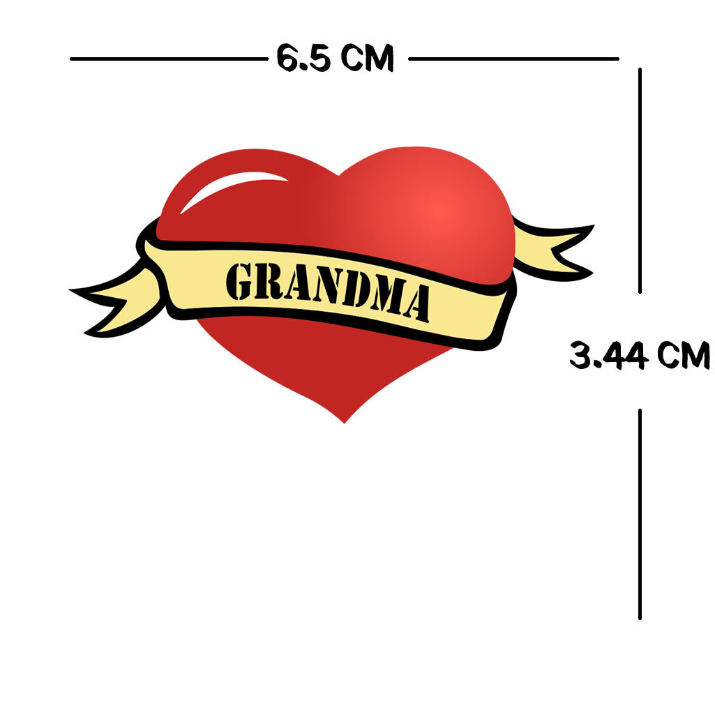 Grandma small Heart Temporary Tattoo eternal love grand mother granny