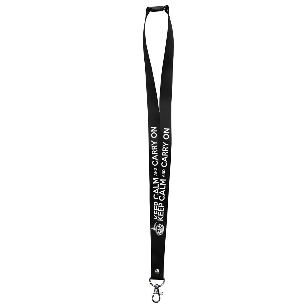 Keep Calm and Carry On printed Lanyard neck strap, ID HOLDER Safety Breakaway Clip UK Stock