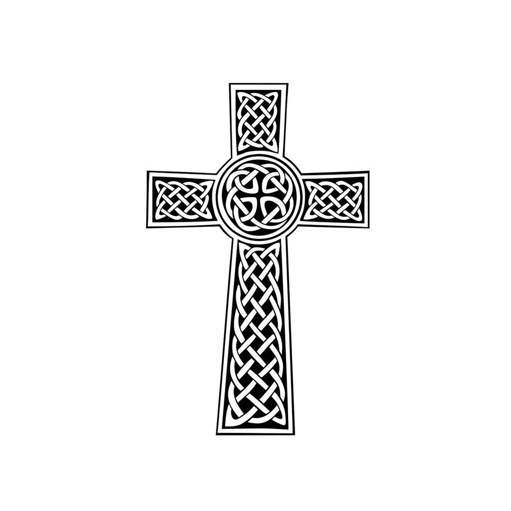 Set of 5 Celtic Cross Iron on Screen Print Transfers for Fabrics Machine Washable Christ patch