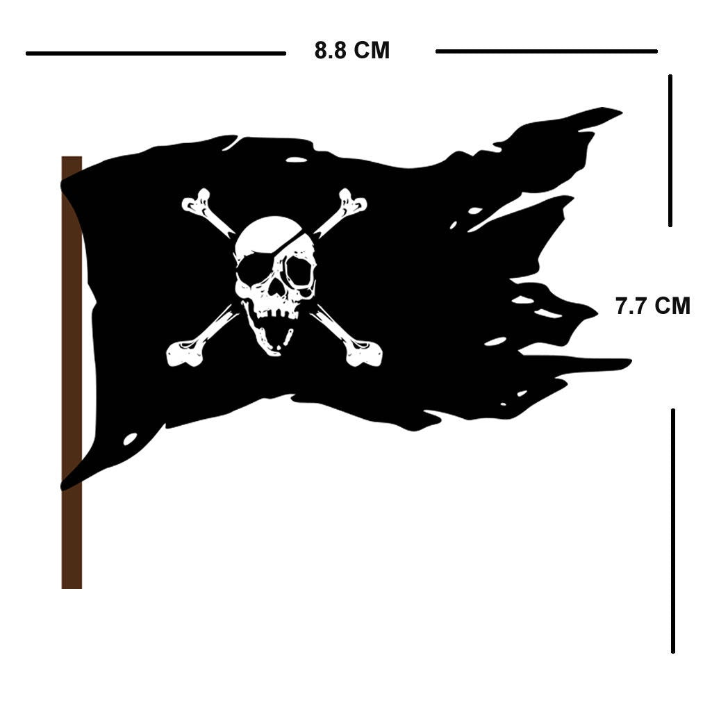 Set of 5 Iron on Pirate Screen Print Transfers for Fabrics Machine Washable Skull Pirate Flag patch