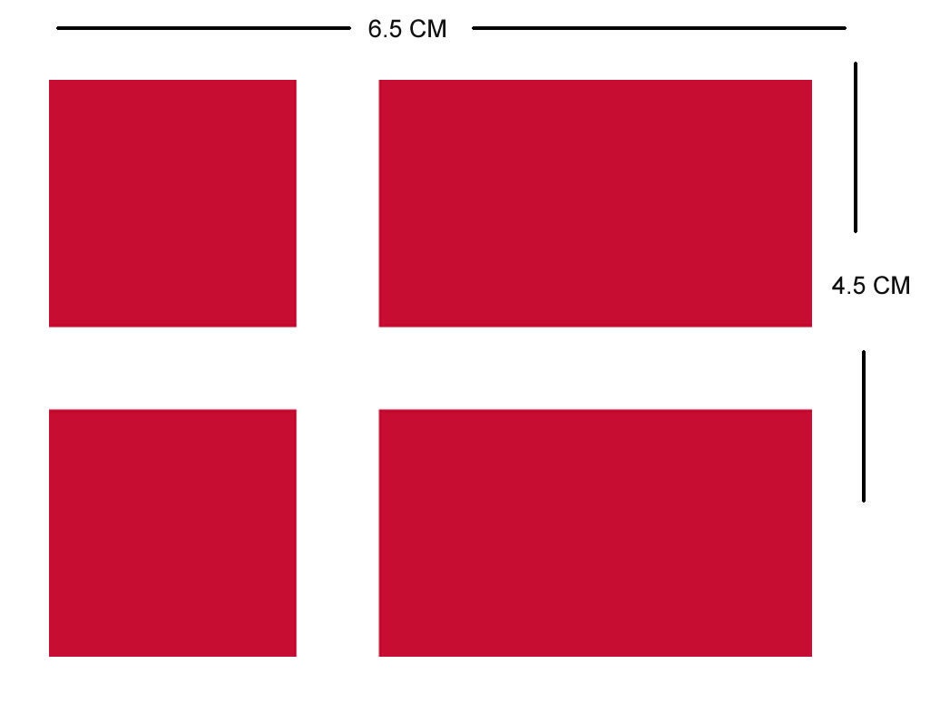 Set of 2 Denmark Flag Iron on Transfers for Fabrics