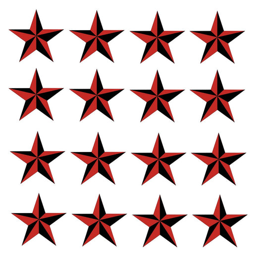 Set of 10 Nautical Star Flag Iron on Screen Print Transfers for Fabrics Machine Washable North Star patch