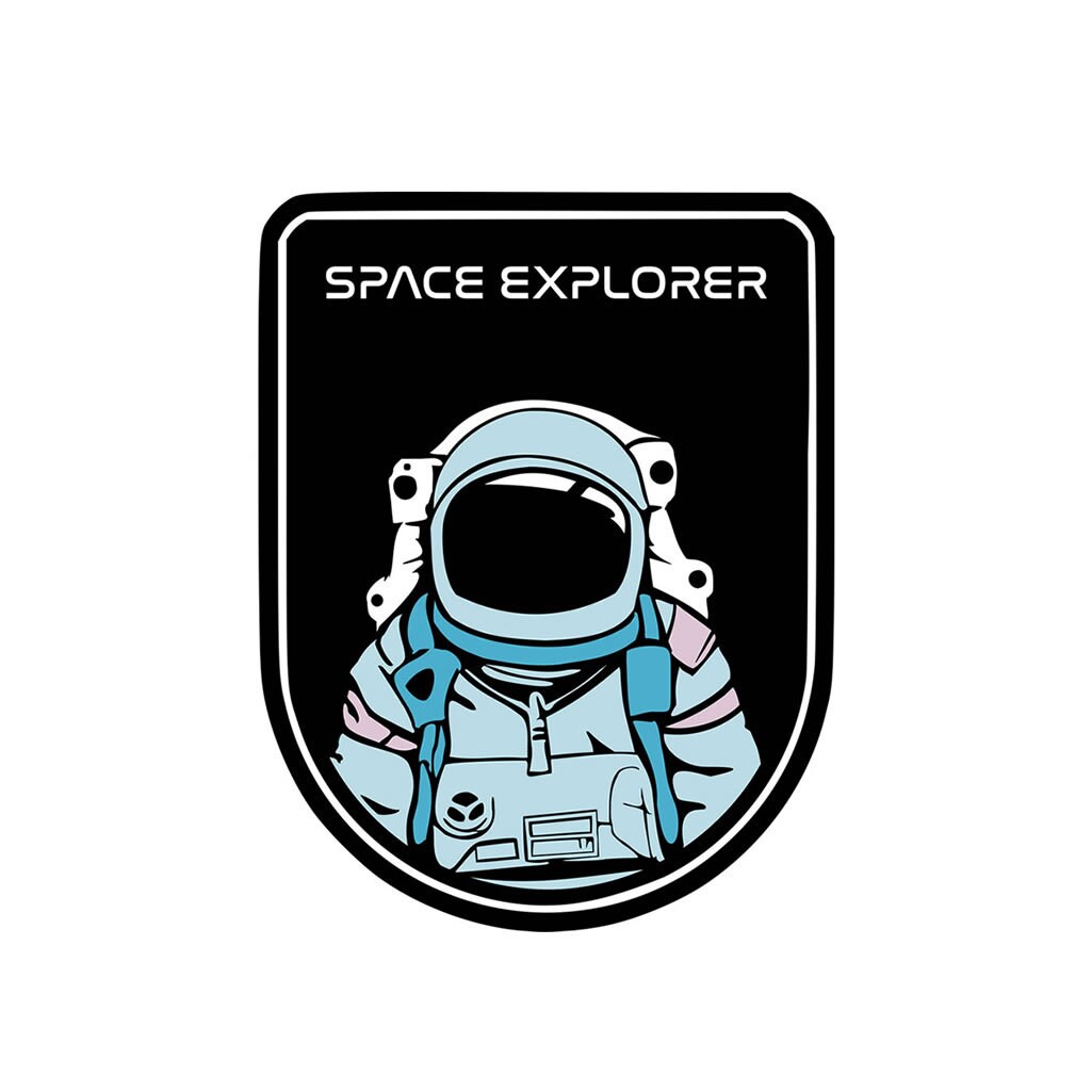 Space Explorer Iron on Screen Print Transfers for Fabrics Machine Washable Nasa Astronaut patch