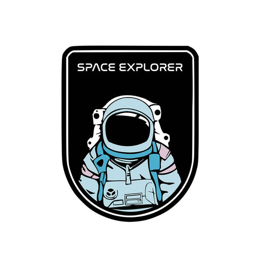 Space Explorer Iron on Screen Print Transfers for Fabrics Machine Washable Nasa Astronaut patch