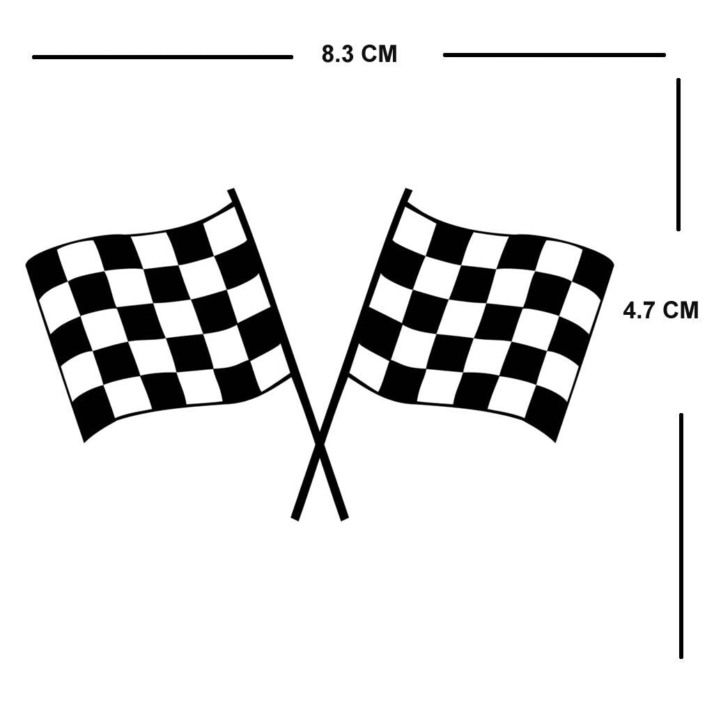 Set of 2 Racing Flags Iron on Screen Print Transfers for Fabrics Machine Washable Finishing line Checkered Flag patch