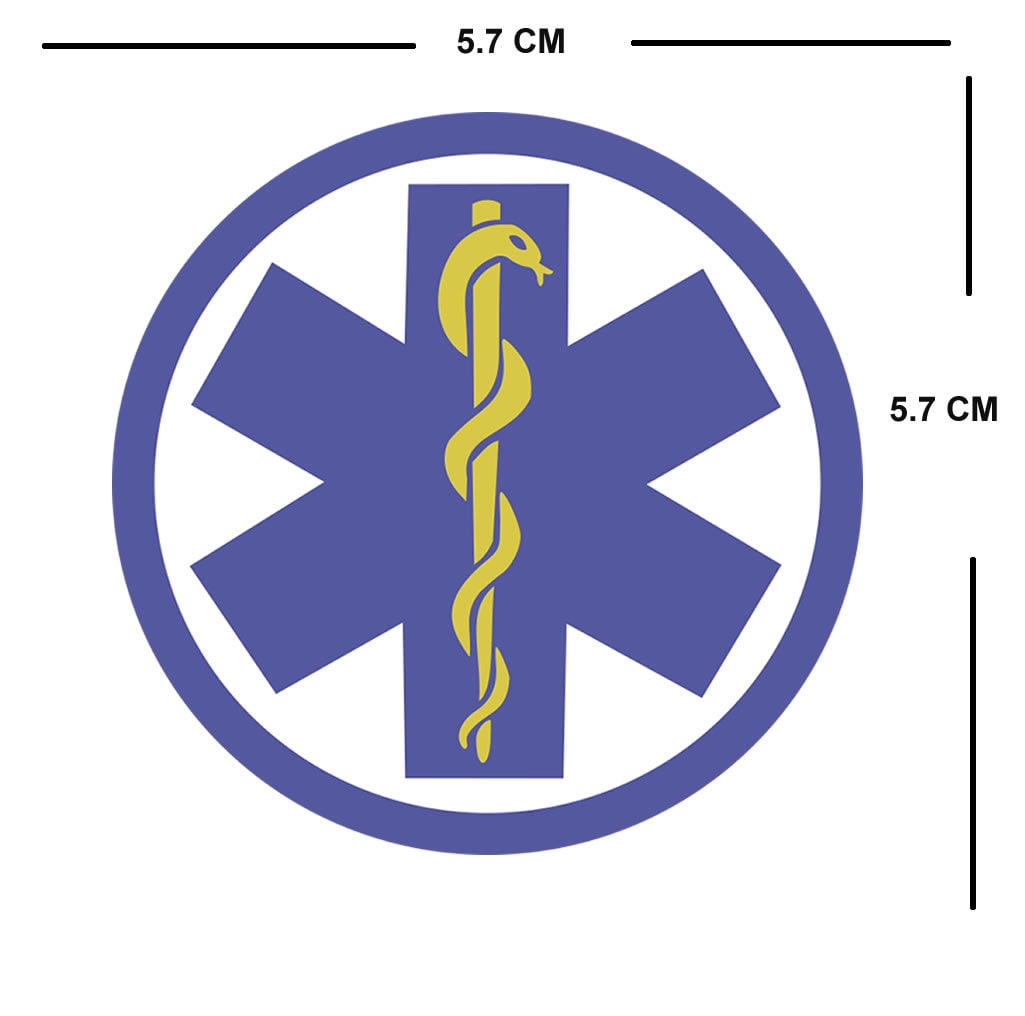 Set of 2 Staff / Rod of Asclepius Medic badge DIY Iron on Screen print Patch for fabric transfer Doctor Nurse Star of Life ambulance Sign