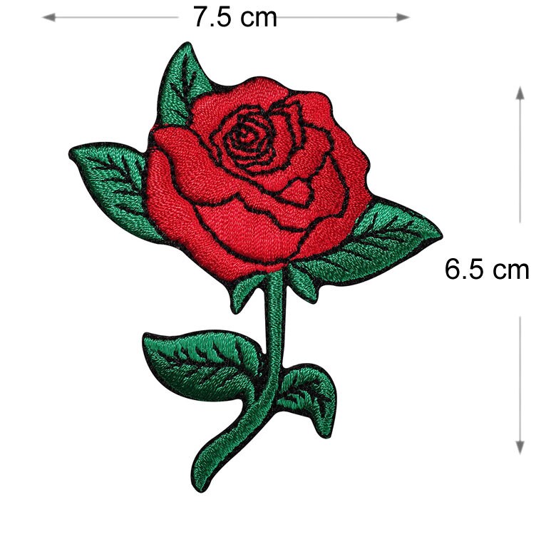 Rose Iron / Sew On Embroidered Patch Flower Badge Love Embroidery