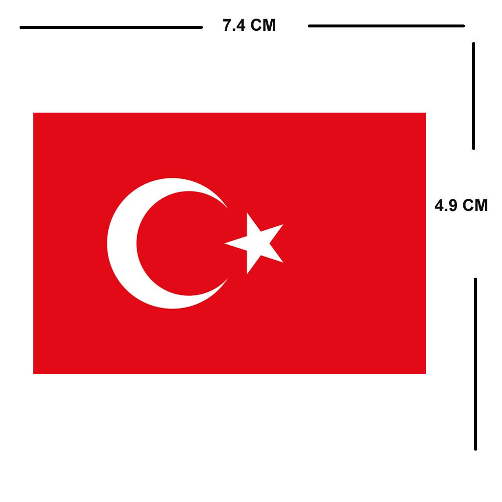 Set of 2 x Turkey Flag Iron on Screen Print Transfers for Fabrics Machine Washable Turkish Flag patch