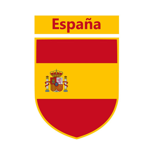 Spanish Team Crest Iron on Screen Print Transfers for Fabrics Machine Washable Spain Flag Crest patch