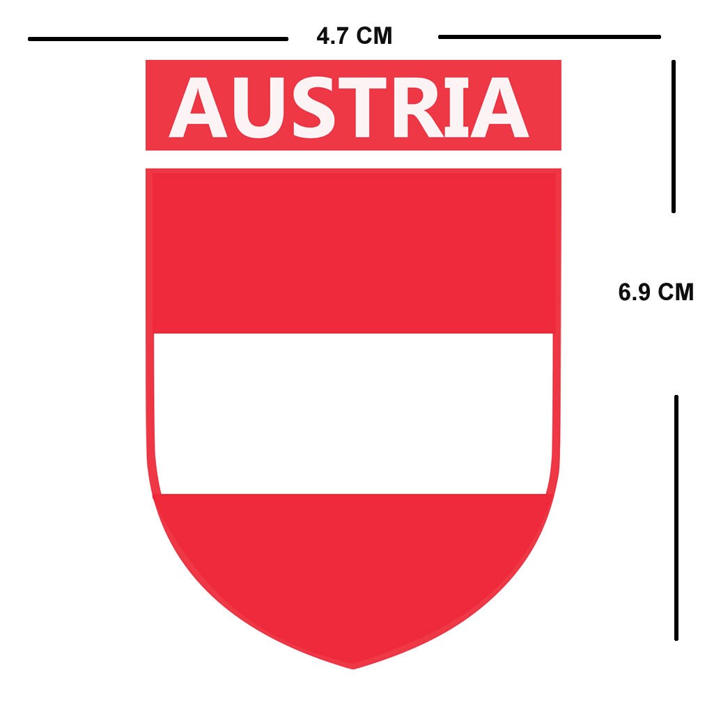 Austria Team Crest Iron on Screen Print Transfers for Fabrics Machine Washable Austrian Flag Crest patch