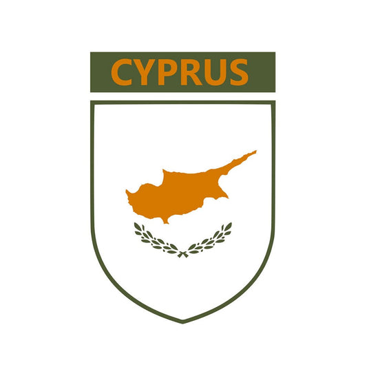 Cyprus Team Crest Iron on Screen Print Transfers for Fabrics Machine Washable Cypriot Flag Crest patch