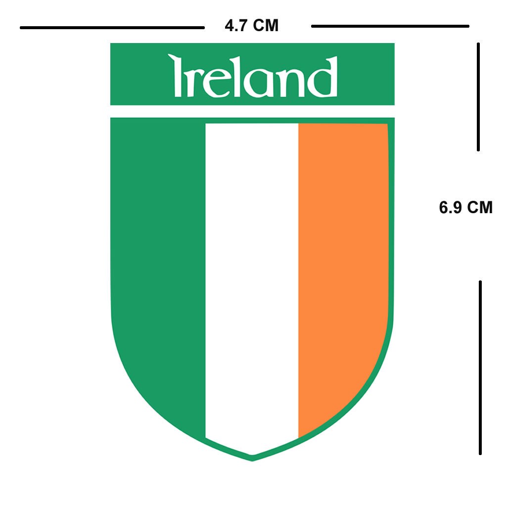 Ireland Team Crest Iron on Screen Print Transfers for Fabrics Machine Washable Irish Flag Crest patch