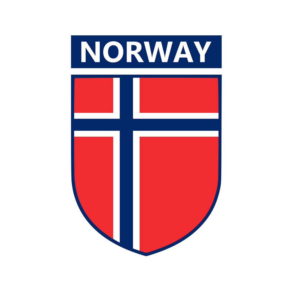 Norway Team Crest Iron on Screen Print Transfers for Fabrics Machine Washable Norway Flag Crest patch