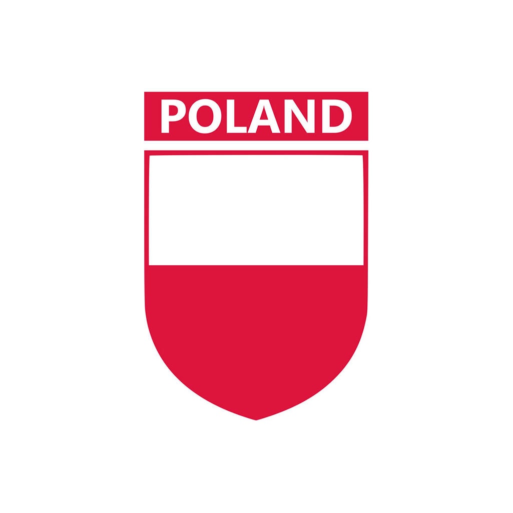 Poland Team Crest Iron on Screen Print Transfers for Fabrics Machine Washable Polish Flag Crest patch