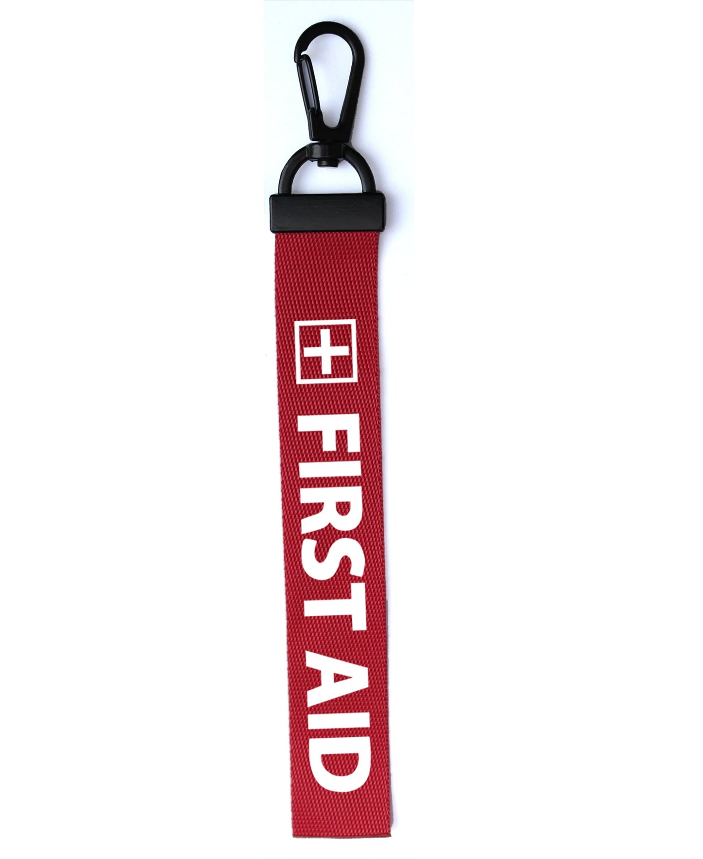 FIRST AID Key Chain Key ring Luggage Personalised Name Text Tag Zipper Pull