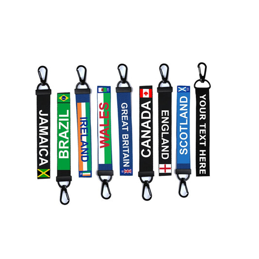 Pre-printed Country Flag Key Chain Key ring Luggage Tag Zipper Pull