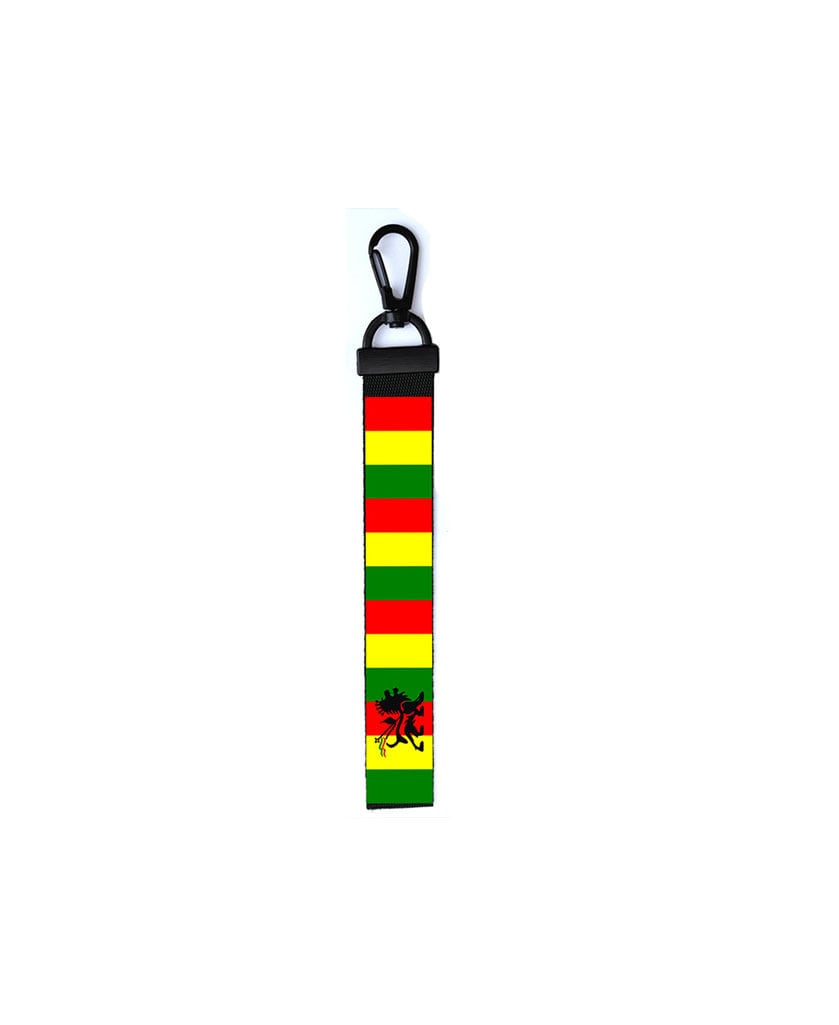 Rasta Colour Jamaica Key Chain Keyring Luggage Tag Zipper Pull Bag Lion of Judah Key Ring