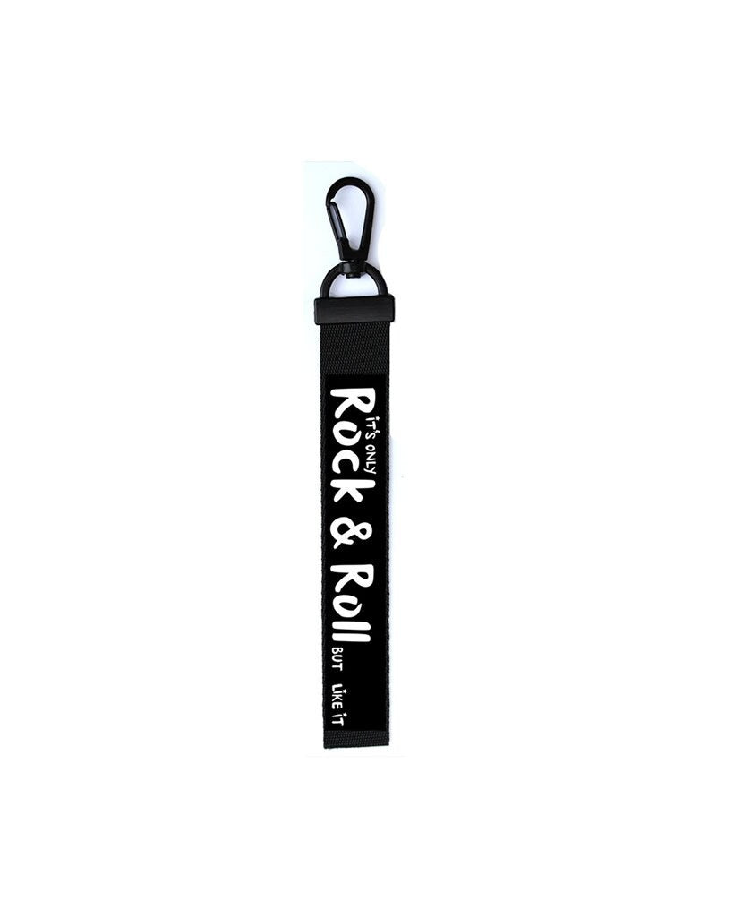 It's only Rock and Roll Chain Keyring Luggage Tag Zipper Pull Bag Band Key Ring