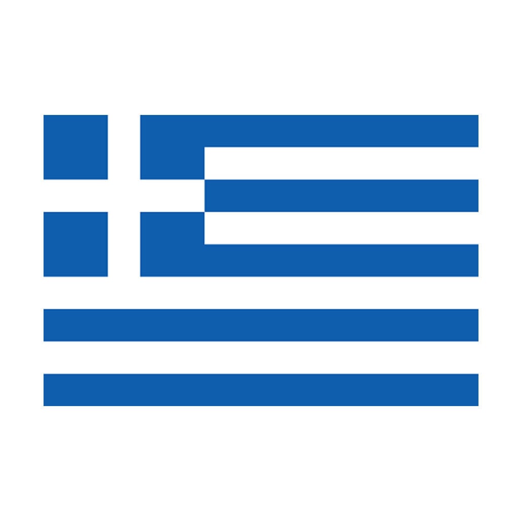 Set of 2 GREEK Flag Iron on Screen Print Transfers for Fabrics Machine Washable GREECE Flag patch