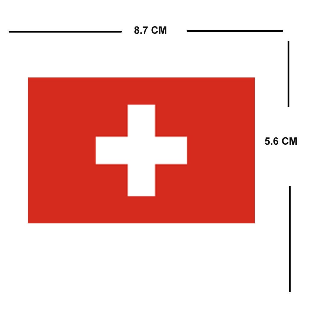 Set of 2 Swiss Flag Iron on Transfers for Fabrics