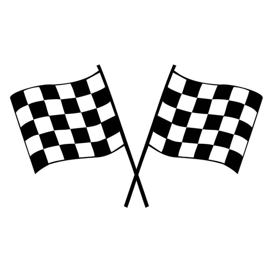 Set of 2 Racing Flags Iron on Screen Print Transfers for Fabrics Machine Washable Finishing line Checkered Flag patch