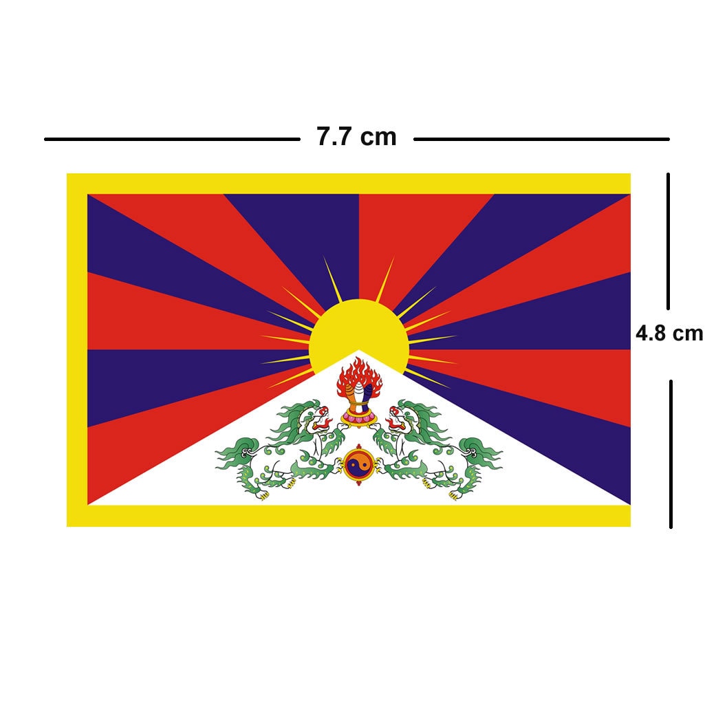 Set of 2 x TIBET FLAG DIY Iron on Screen print Patch for fabric transfer Machine Washable Tibetan Flag