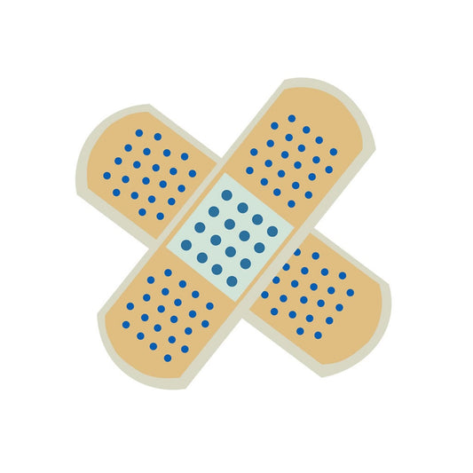 Set of 2 Bandaid Iron on Screen print Patch for fabric transfer Machine Washable medical Plaster Adhesive bandage