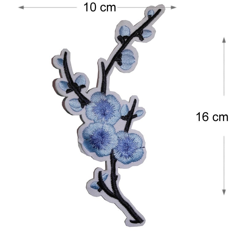 Flower Bloom Snake Iron / Sew On Embroidered Patch Badge Embroidery Motif transfer