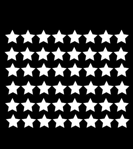 Set of 20 Star Iron on Screen Print Transfers for Fabrics Machine Washable 5 point star patch