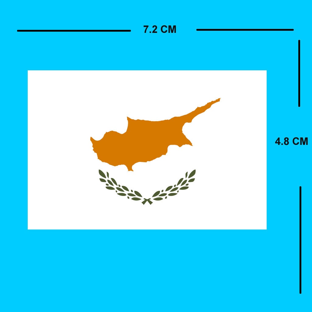 2 x Cyprus Flag Iron on Screen Print Transfers for Fabrics Machine Washable Cypriot Flag patch