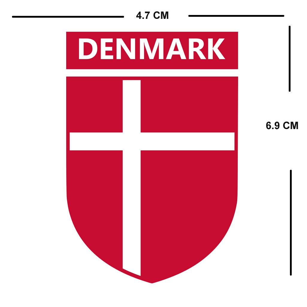 Denmark Team Crest Iron on Screen Print Transfers for Fabrics Machine Washable Denmark Flag Crest patch
