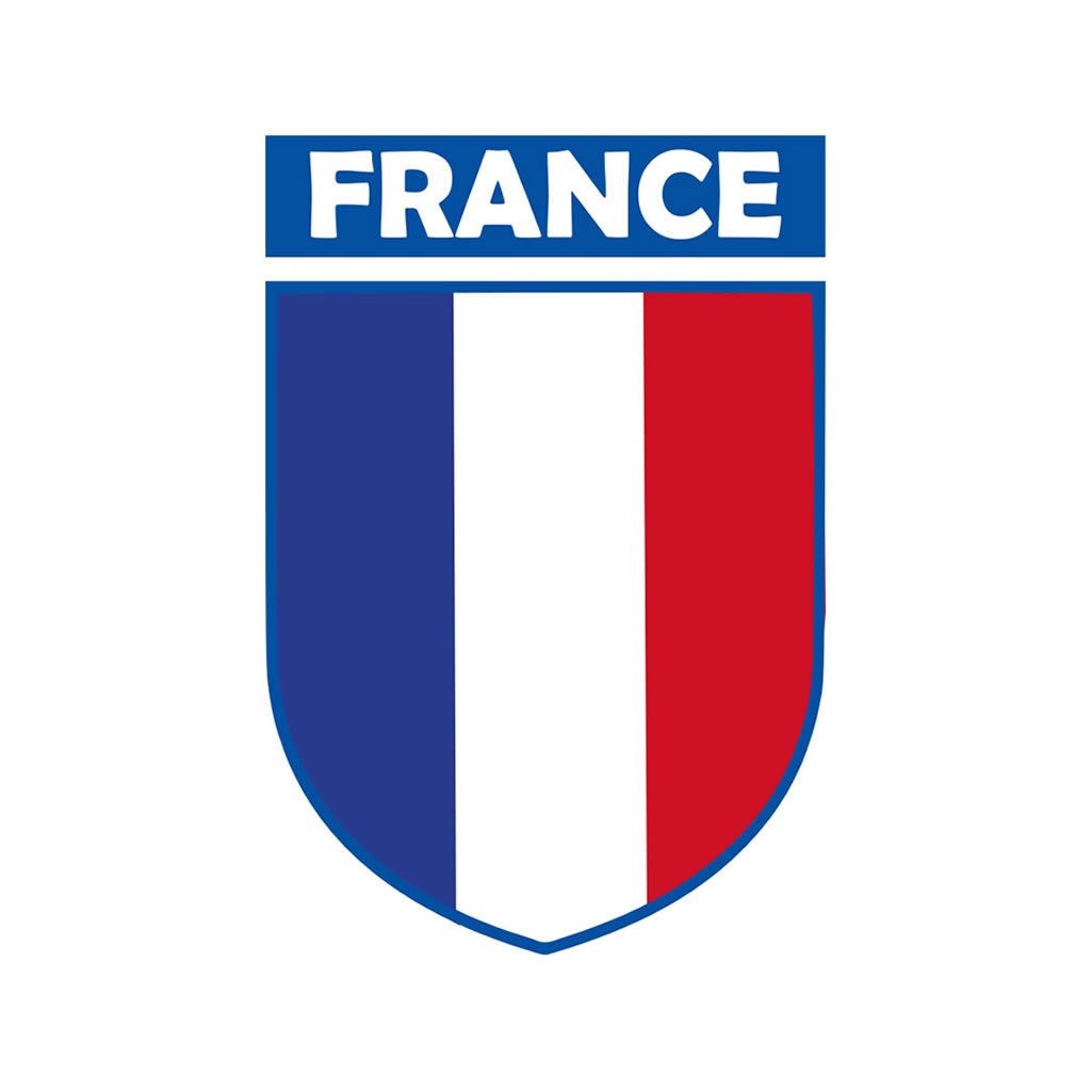 French Team Crest Iron on Screen Print Transfers for Fabrics Machine Washable France Flag Crest patch