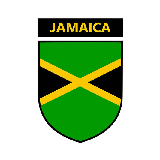 Jamaican Team Crest Iron on Screen Print Transfers for Fabrics Machine Washable Jamaica  Flag Crest patch