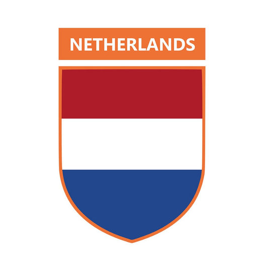 Netherlands Team Crest Iron on Screen Print Transfers for Fabrics Machine Washable Netherlands Flag Crest patch