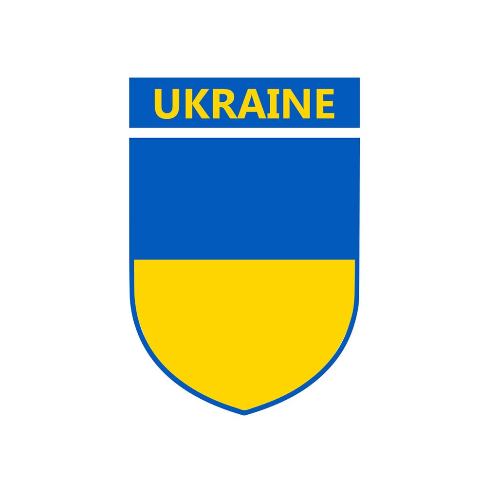 Ukraine Team Crest Iron on Screen Print Transfers for Fabrics Machine Washable Ukrainian Flag Crest patch