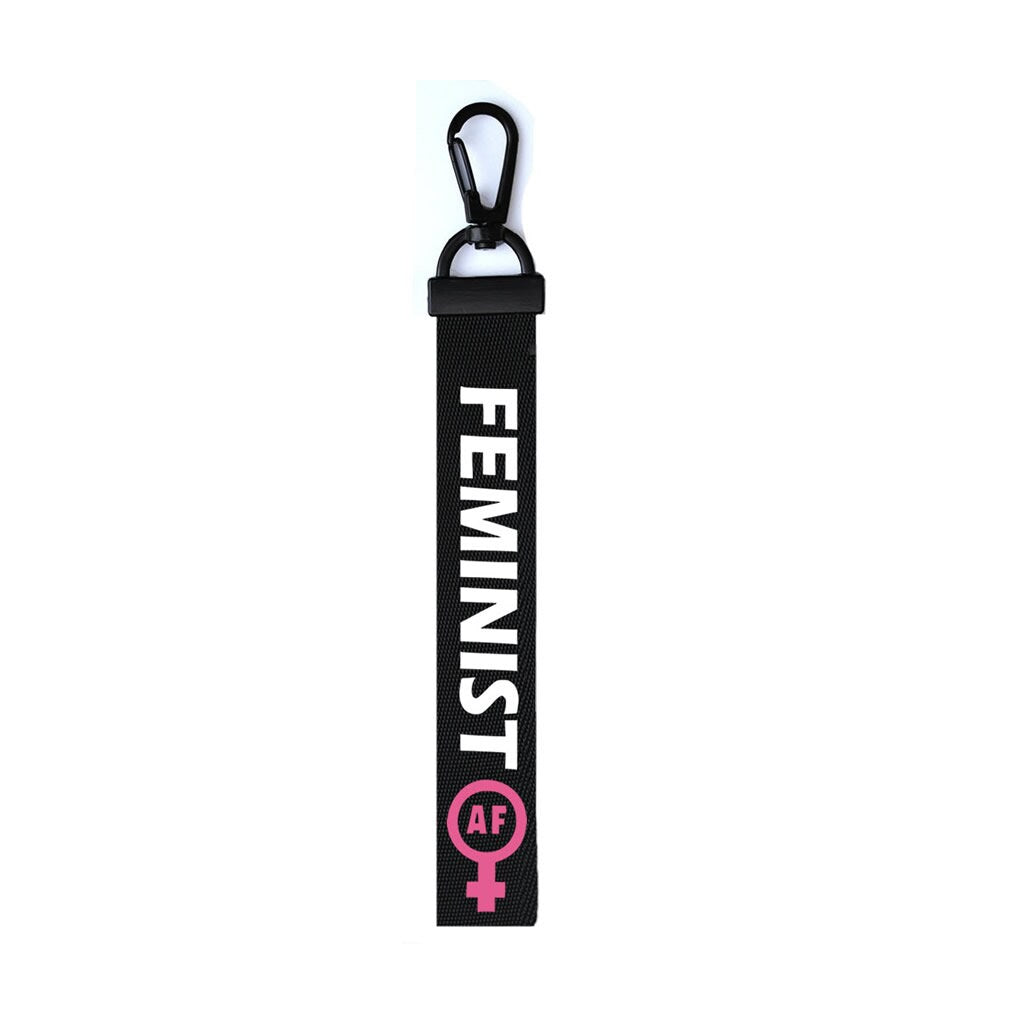 FEMINIST AF Key Chain Keyring Luggage Tag Zipper Pull Bag Feminism Girl power Key Ring