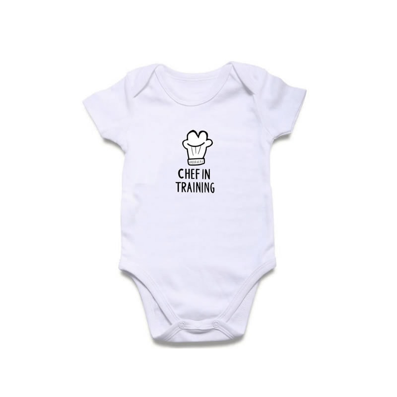 Chef In training Print New Born, 3 - 6, 6 - 9  Months Baby Grow BodySuit Gift