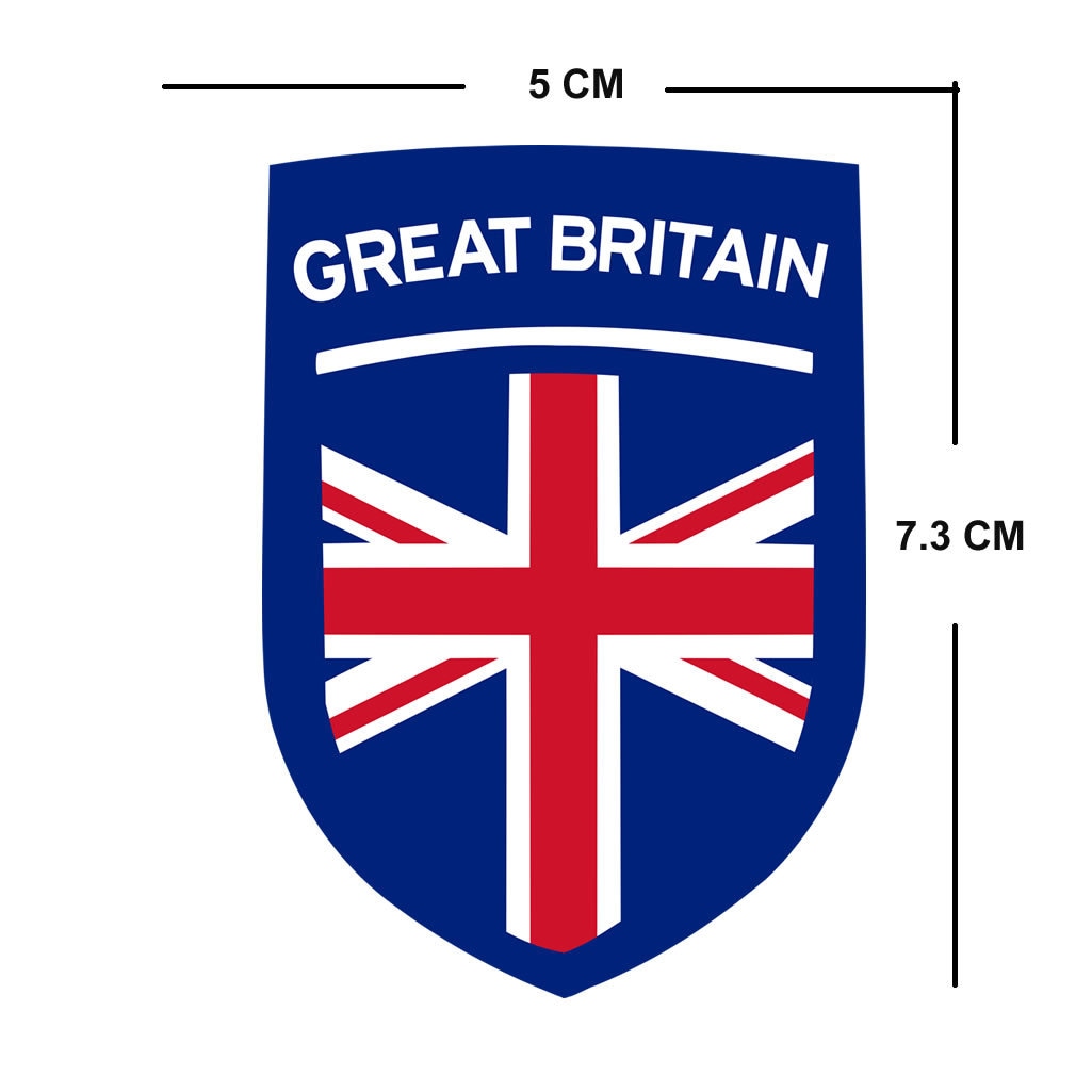 Set of 2 GREAT BRITAIN Crest Iron on Screen Print Transfers for Fabrics Machine Washable British Flag UK Union Jack Crest patch