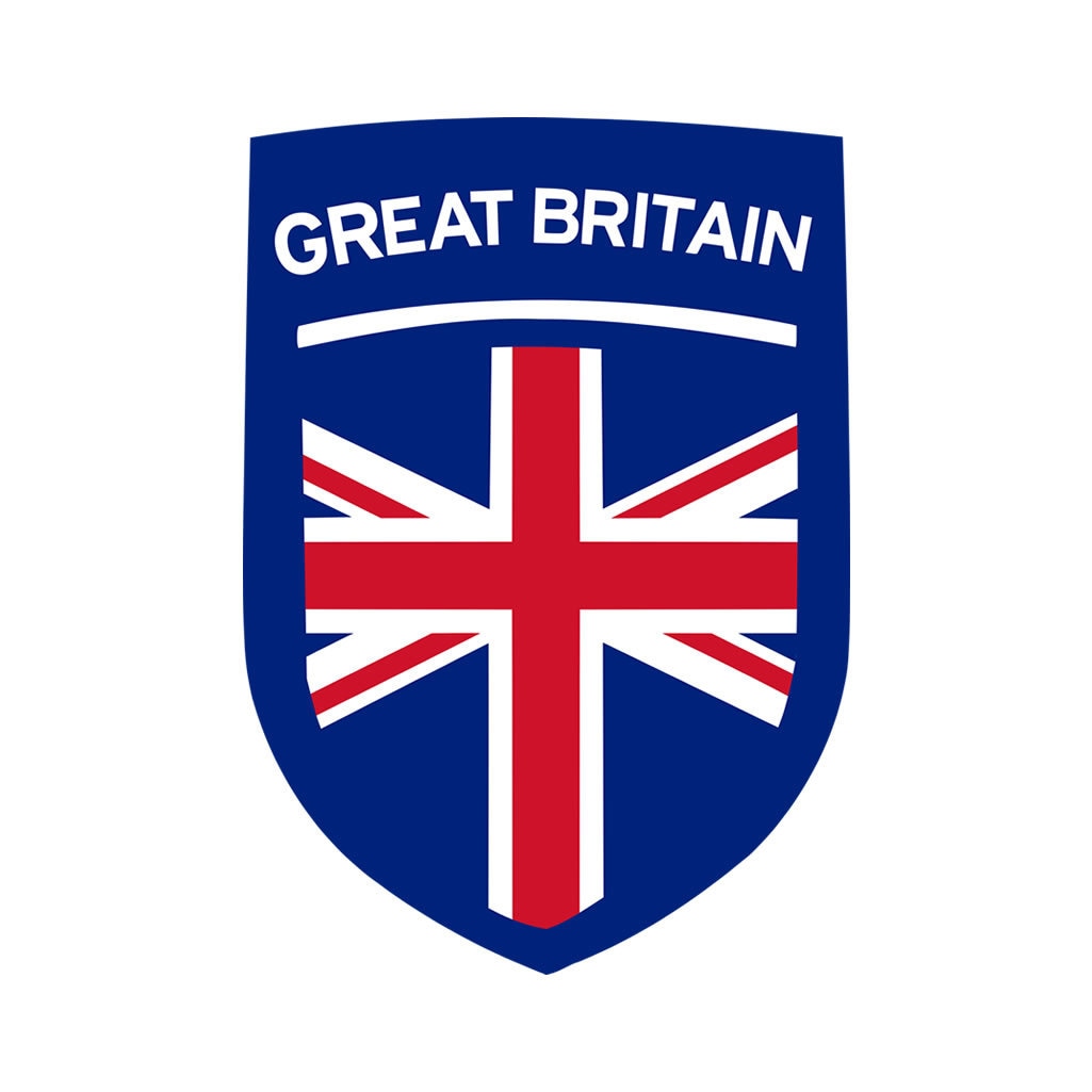 Set of 2 GREAT BRITAIN Crest Iron on Screen Print Transfers for Fabrics Machine Washable British Flag UK Union Jack Crest patch