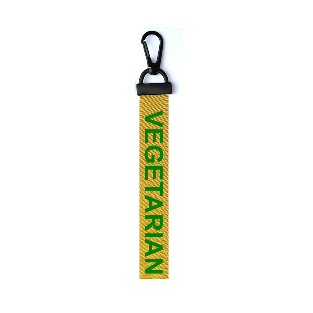 Vegetarian Key Chain Keyring Luggage Tag Zipper Pull Bag Vegan Key Ring