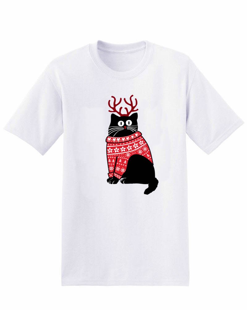 KIDS Cat print unisex print Tshirt Top neck holiday Feline Cat lover T-shirt