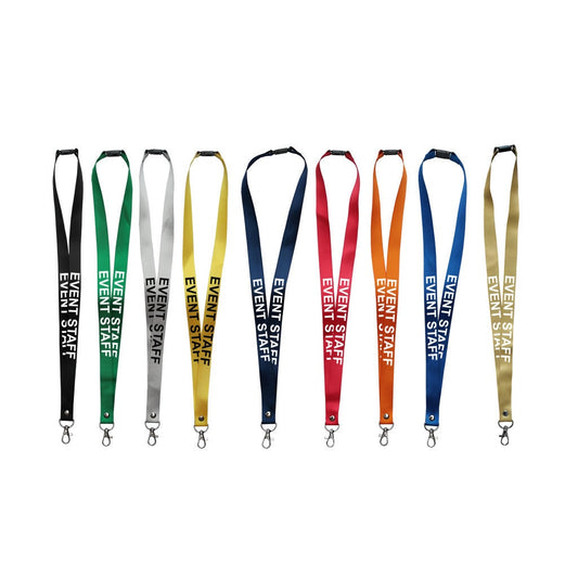 Event Staff printed Lanyard neck strap, ID HOLDER Safety Breakaway Clip UK Stock