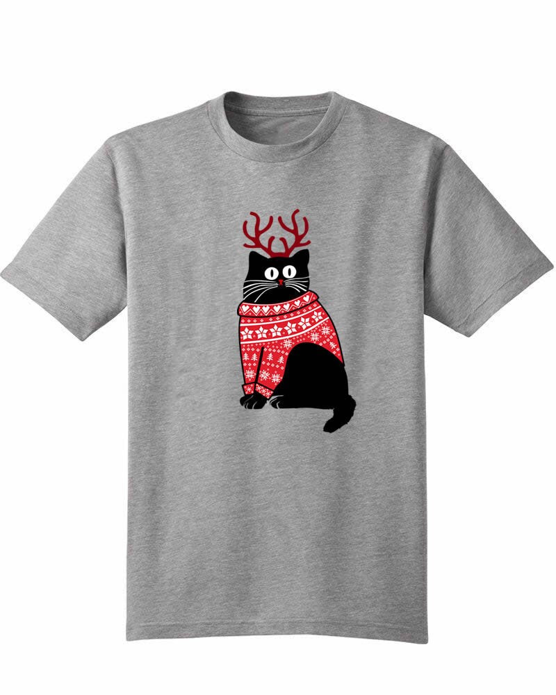 KIDS Cat print unisex print Tshirt Top neck holiday Feline Cat lover T-shirt