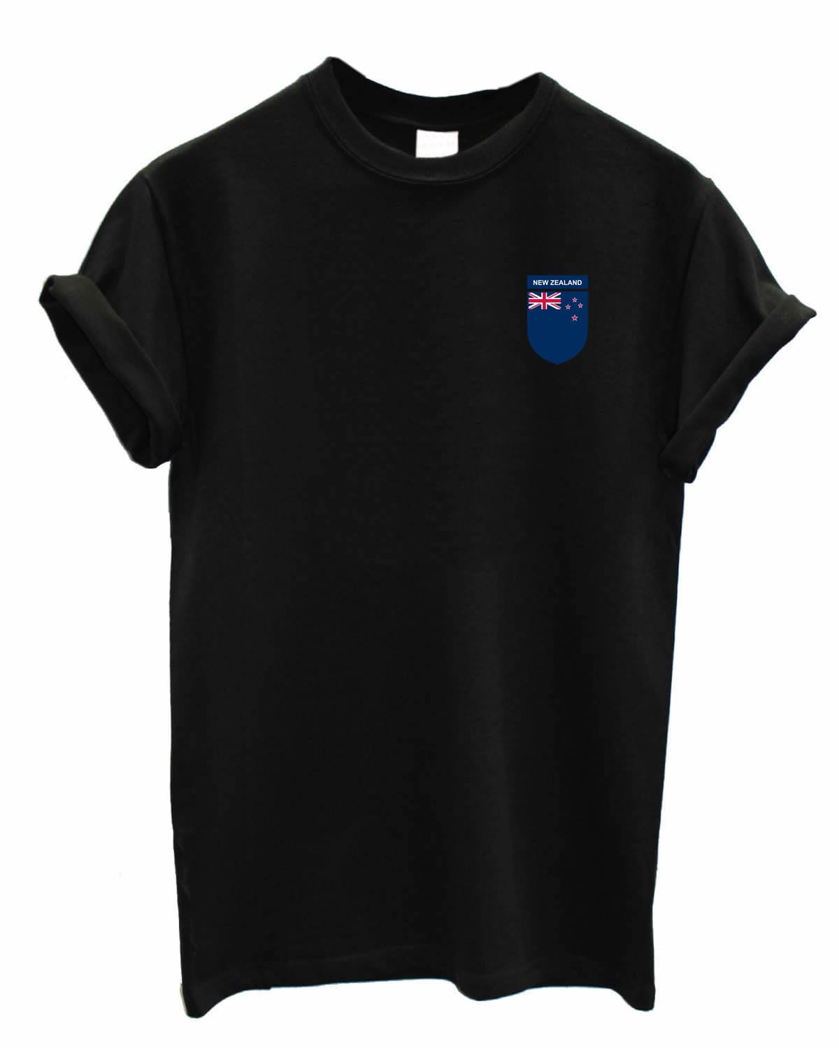 NewZealand Team Crest Unisex Crew neck Tshirt Support your Country football rugby cricket New Zealand